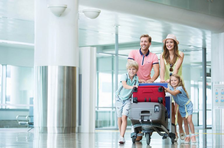 Family having Fun at Airport Family having Fun at Airport